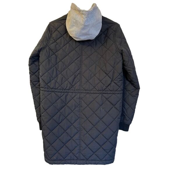 Element Streetwear Quilted Puffer Long Hooded Black Men's Jacket Large - Picture 2 of 10